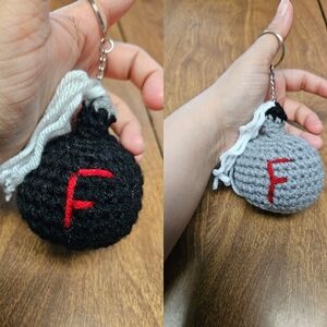 Pick one color crochet f bomb keychain